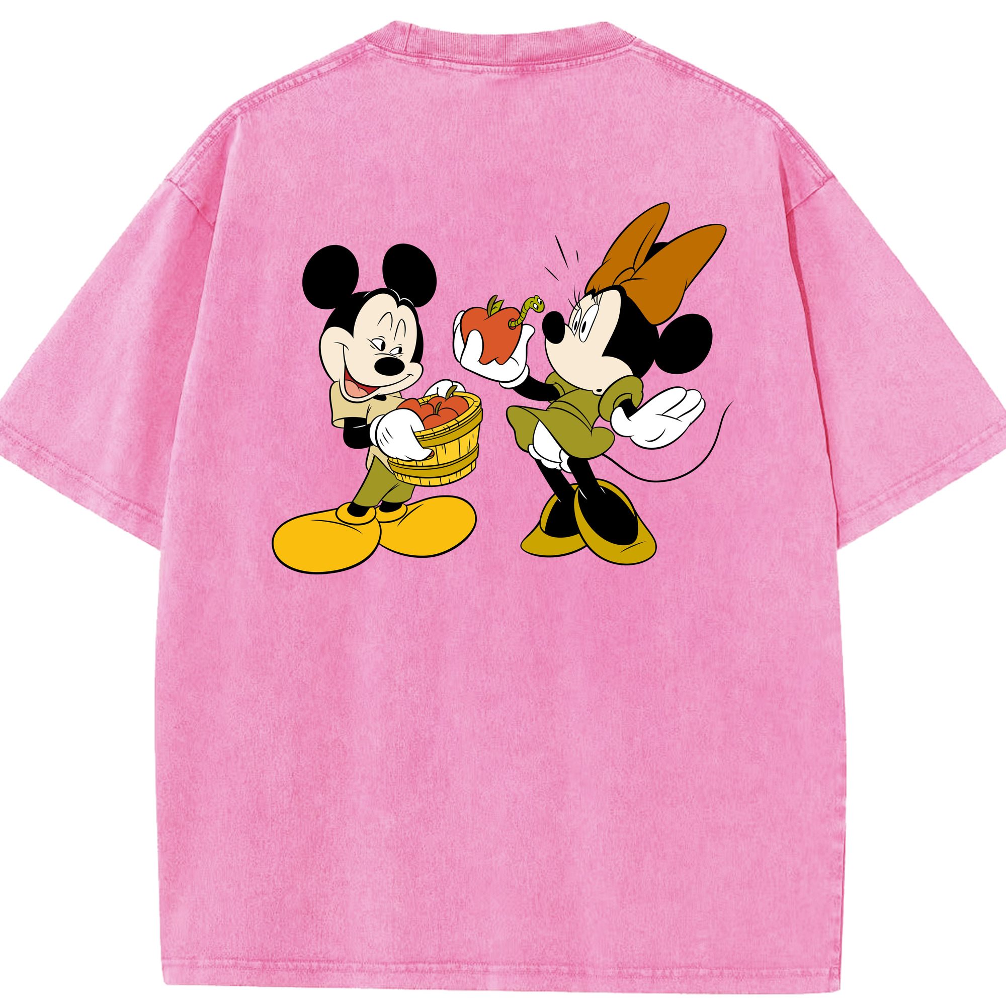 （画像用） ミッキーマウス Mickey Mouse 綿100% ヴィンテージ風 半袖Tシャツ（背面プリント）